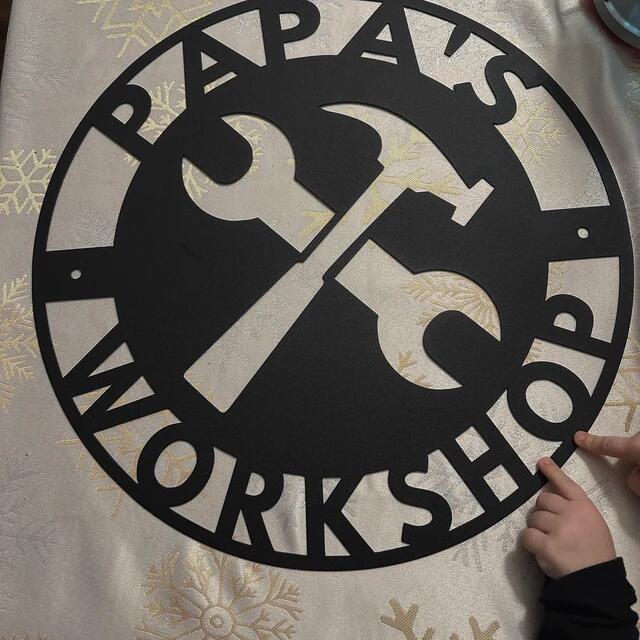 Personalized Workshop Metal Sign, Fathers Day Gift